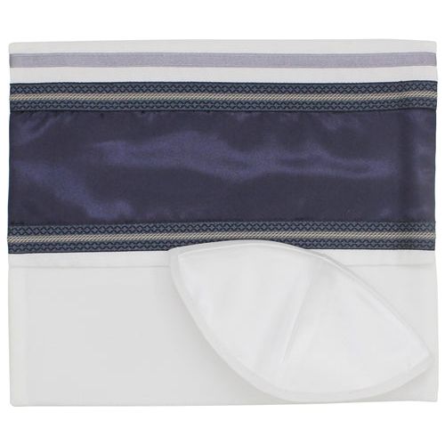 Designer Navy Blue Navy Diamond Applique Viscose allit s Set of 4 Made in Israel By Ronit Gur
