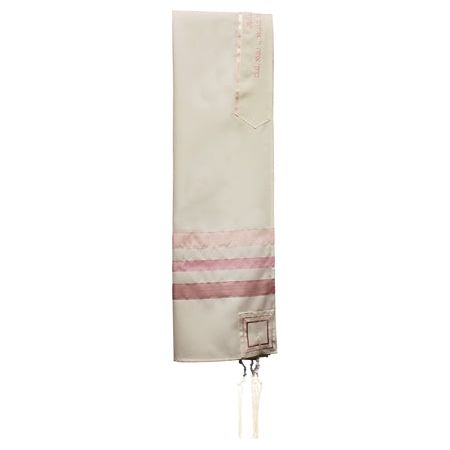 Shades of Pink Stripes Viscose Women's Girl's Tallit Talis Hand Made in Israel By Ronit Gur