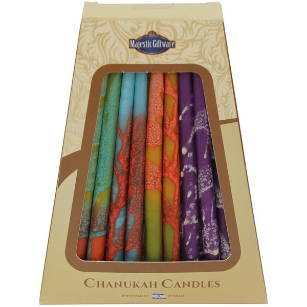 Sold out  Multicolored Safed Chanukah Candles Premium Hand Decorated Made in Israel