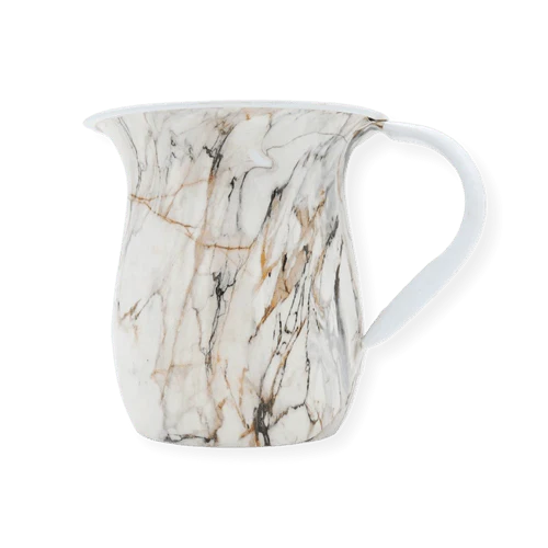 Stainless Steel Netilat Yadaim Washing Cup Marble White 5.5"H
