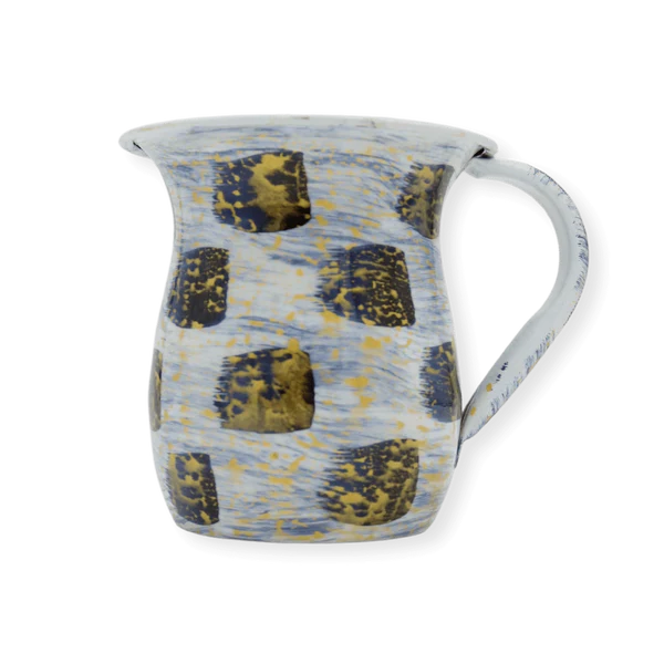Marble Gold Navy Stainless Steel Netilat Yadaim Washing Cup 5.5"H