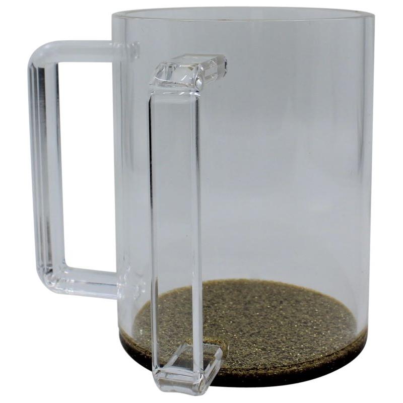 Acrylic Washing Netilat Yadaim Cup Clear Handles gold Bottom