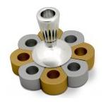 Colorful Aluminum Chanukah Dreidel Menorah Made in Israel By Nadav Arts