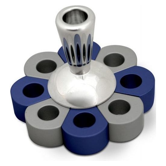 Colorful Aluminum Chanukah Dreidel Menorah Made in Israel By Nadav Arts