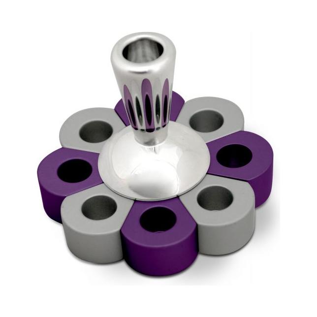 Colorful Aluminum Chanukah Dreidel Menorah Made in Israel By Nadav Arts