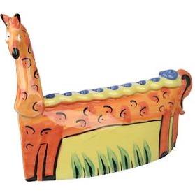 Giraffe Children's Chanukah Menorah Hand painted ceramics Made in Israel Kosher $45 Parchment includ