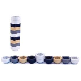Traveling Menorah "Naomi" & Shabbat Chandlesticks Blue / Black / Silver /Gray