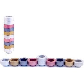 Traveling Menorah "Naomi" & Shabbat Chandlesticks Gold / Pink / Silver / Gray