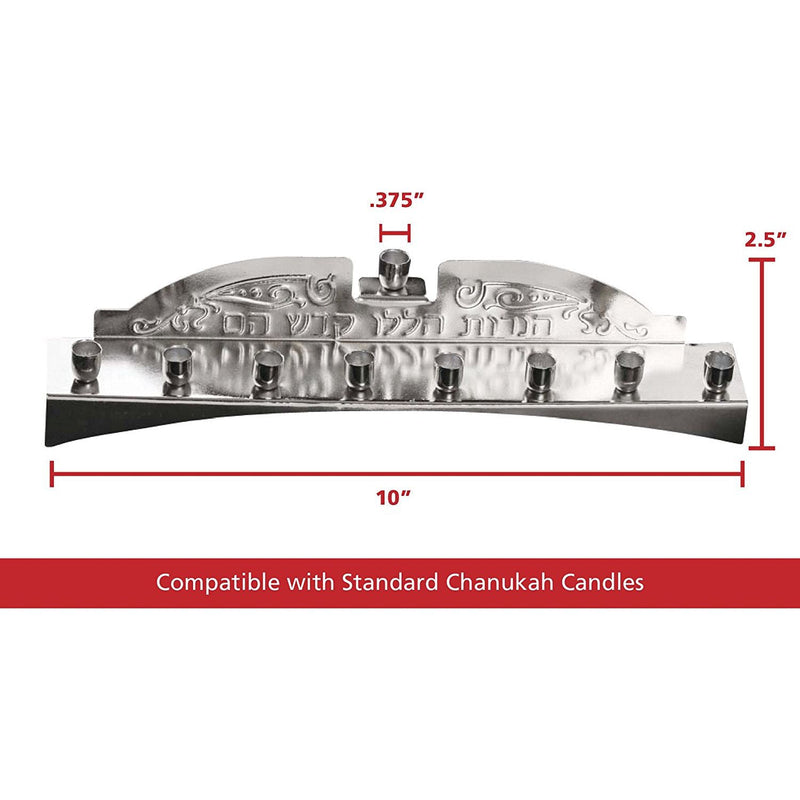 Nickel Plated Chanukah Candles Menorah Great for travel!