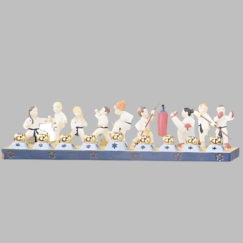 Collectible Children's Chanukah Menorah Karate Hand Made by Reuven Masel