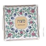 Spring Floral Matzah Tray / Plate 10"x10"