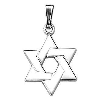 925 Sterling Silver Magen David Star of David Chilid's Pendant with 13" SS CABLE CHAIN