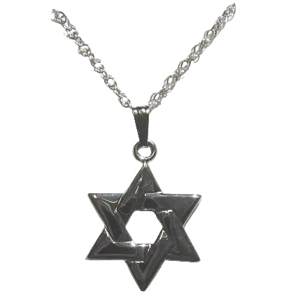 925 Sterling Silver Magen David Star of David Chilid's Pendant with 13" SS CABLE CHAIN