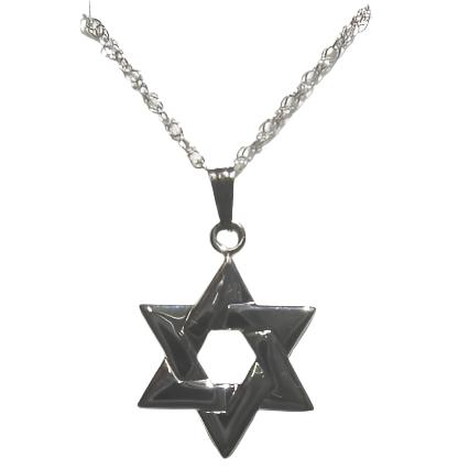 925 Sterling Silver Star of David Magen David Child's Pendant 18" Necklace Rope Chain