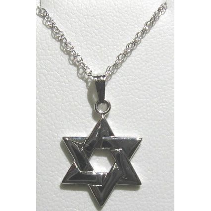 925 Sterling Silver Magen David Star of David Chilid's Pendant with 13" SS CABLE CHAIN
