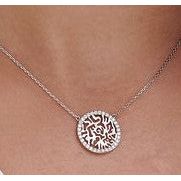 925 Sterling Silver & CZ Shema Israel Necklace Pendant on Rollo Chain