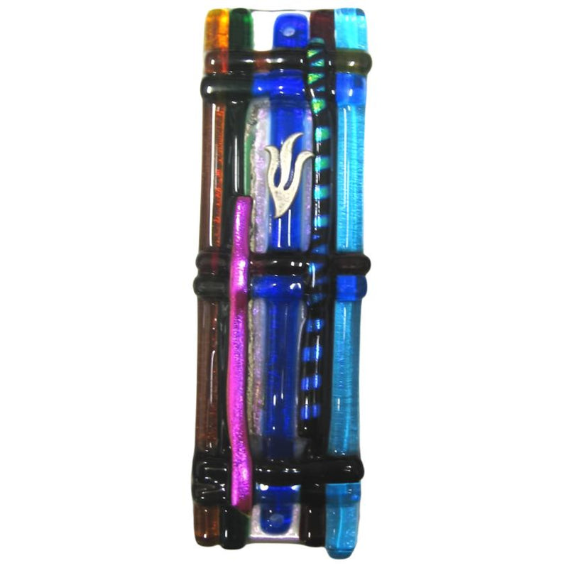 Fused Glass Designer Mezuzah "Jacob's Ladder" By Tamara Baskin Kosher Parchment included