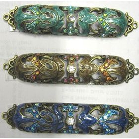 Bejeweled Enamel Mezuzah - 2 colors available - Kosher Parchment included