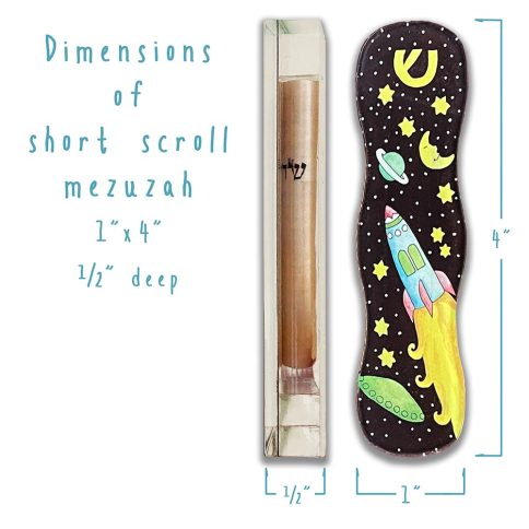 Rocket Space Ship Children's Door Mezuzah by Mickie Caspi Kosher $55 Parchment included