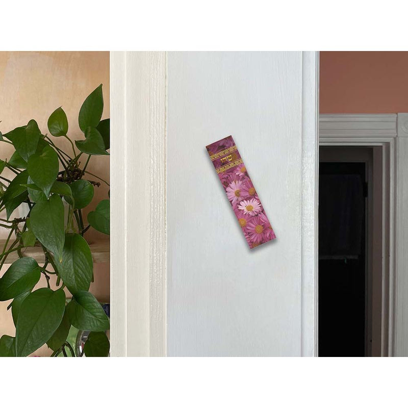 Judaic Lucite 4" Mezuzah Daisies by Mickie Caspi Kosher $55 Parchment included