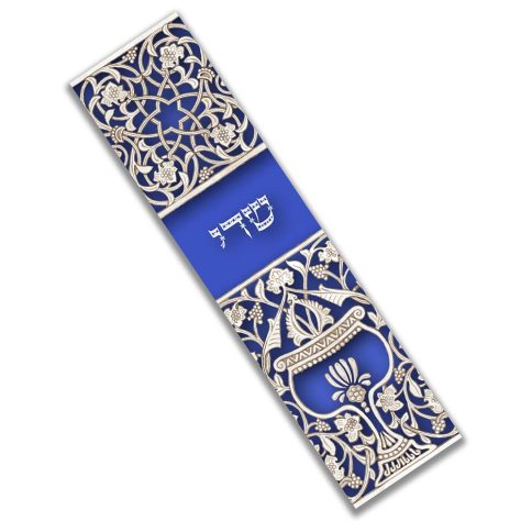Artistic Mezuzah Blue Goblet  By Mickie Caspi Kosher $55 Parchment included