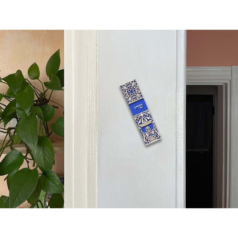 Artistic Mezuzah Blue Goblet  By Mickie Caspi Kosher $55 Parchment included