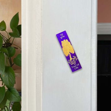 Artistic ezuzah Golden Tree of Life By Mickie Caspi Kosher $55 Parchment included