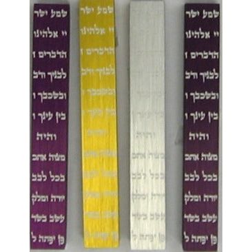 Designer  Anodized Aluminum Mezuzah "SHEMA" 3.25" by Artist Adi Sidler Kosher Parchment included