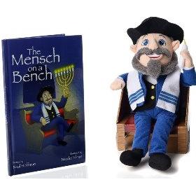 The Mensch on a Bench Hanukkah Decor with Hardcover Book and Removable Bench