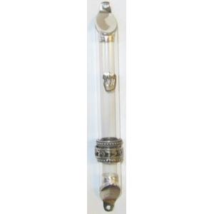 Sterling Silver Transparent Mezuzah By Zahi Deby Kosher Parchment included