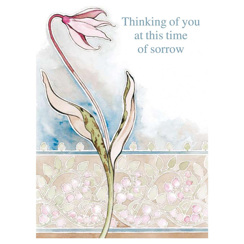 Condolence / Sympathy Jewish Greeting Card "Lily Flower" with Envelope By Mickie Caspi