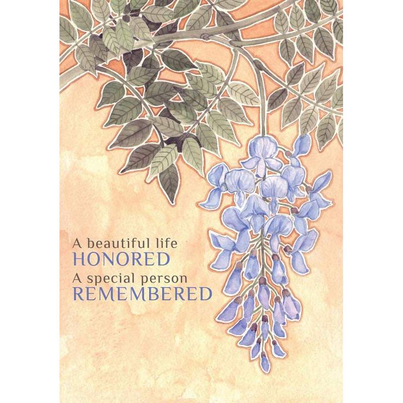 Condolence / Sympathy Jewish Greeting Card "Wisteria Tree" with Envelope By Mickie Caspi