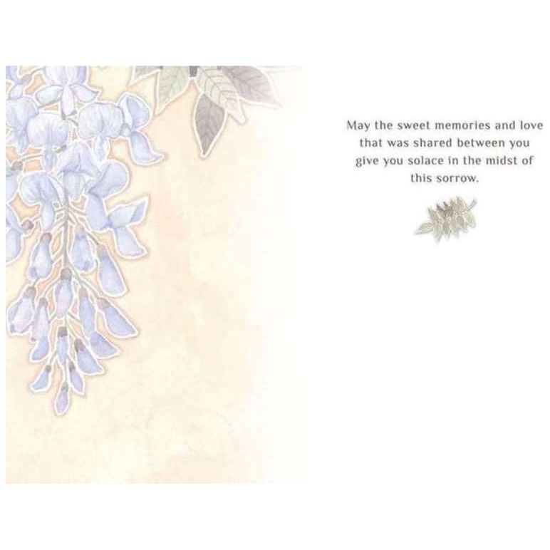 Condolence / Sympathy Jewish Greeting Card "Wisteria Tree" with Envelope By Mickie Caspi