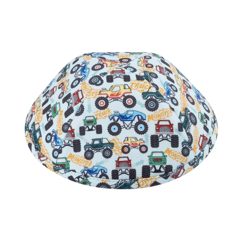 Children's Colorful Cotton Kippah MONSTER TRUCKS YARMULKE