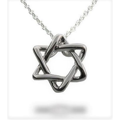 925 Sterling Silver Contemporary Wire Star of David 3D Magen David Pendant Necklace with Star of David