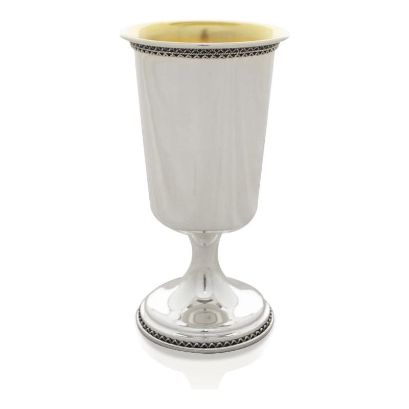 925 Sterling Silver Filigree Kiddush Cup 5" Hand Made in Israel by NADAV