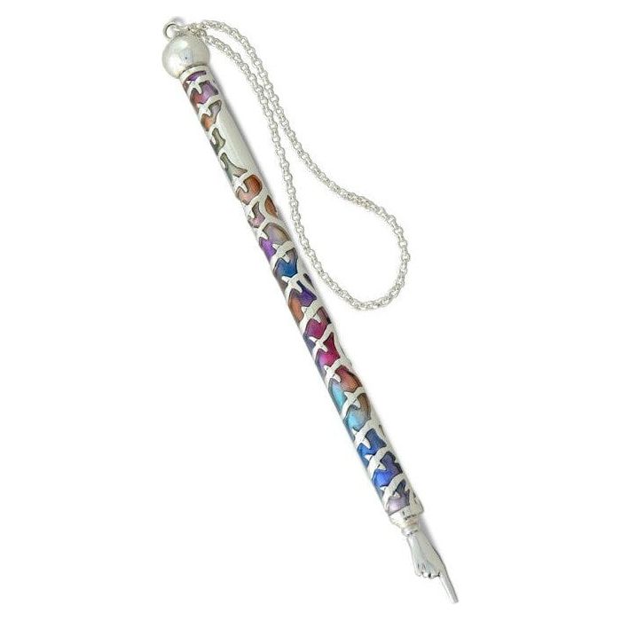 Enameled 925 Sterling Silver Torah Pointer "Sharon" Made in ISRAEL by Nadav