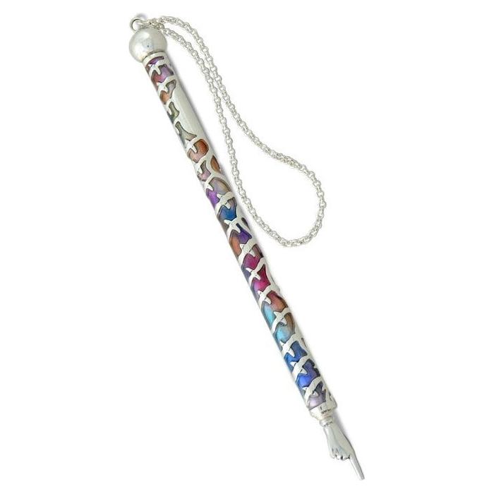 Enameled 925 Sterling Silver Torah Pointer "Sharon" Made in ISRAEL by Nadav