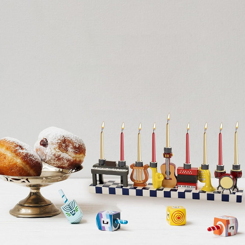 SOLD OUT Hand Painted Resin Children's Chanukah Menorah Musical Instruments