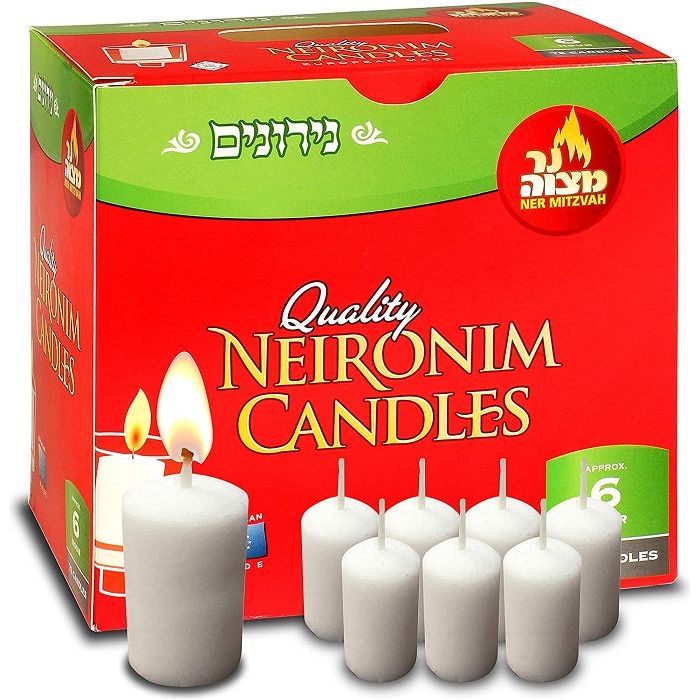 5 or 6 Hour Neironim Candles Shabbat and Votive Wax Candle - 72 Count
