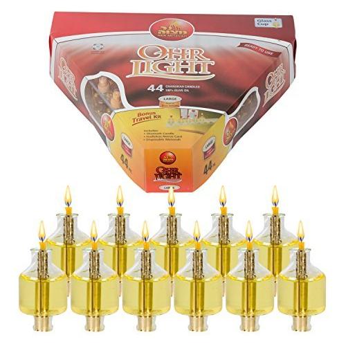 Ner Mitzvah Ohr Lights Oil Pri-filled Candles Large Original OEM Quality with FREE Travel Kit