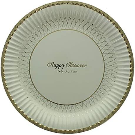 Pesach Sameach Foiled Paper Plates 9" Great for Passover Seder
