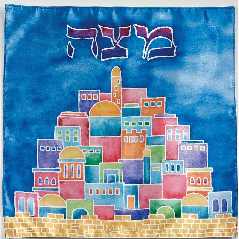 Jerusalem Square Matzah Cover 3 Pockets for 3 Matzohs