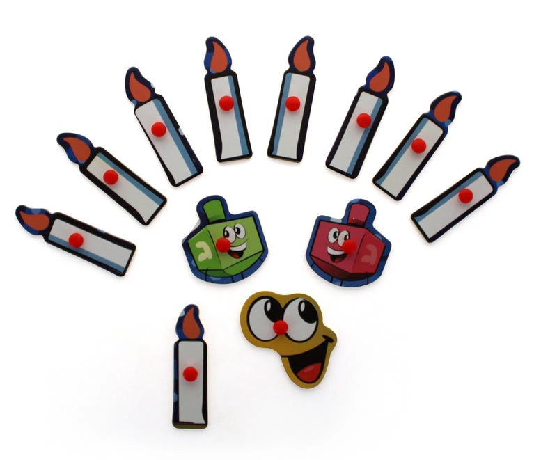 Chanukah Wood Puzzle: Menorah and Dreidels 12 pieces