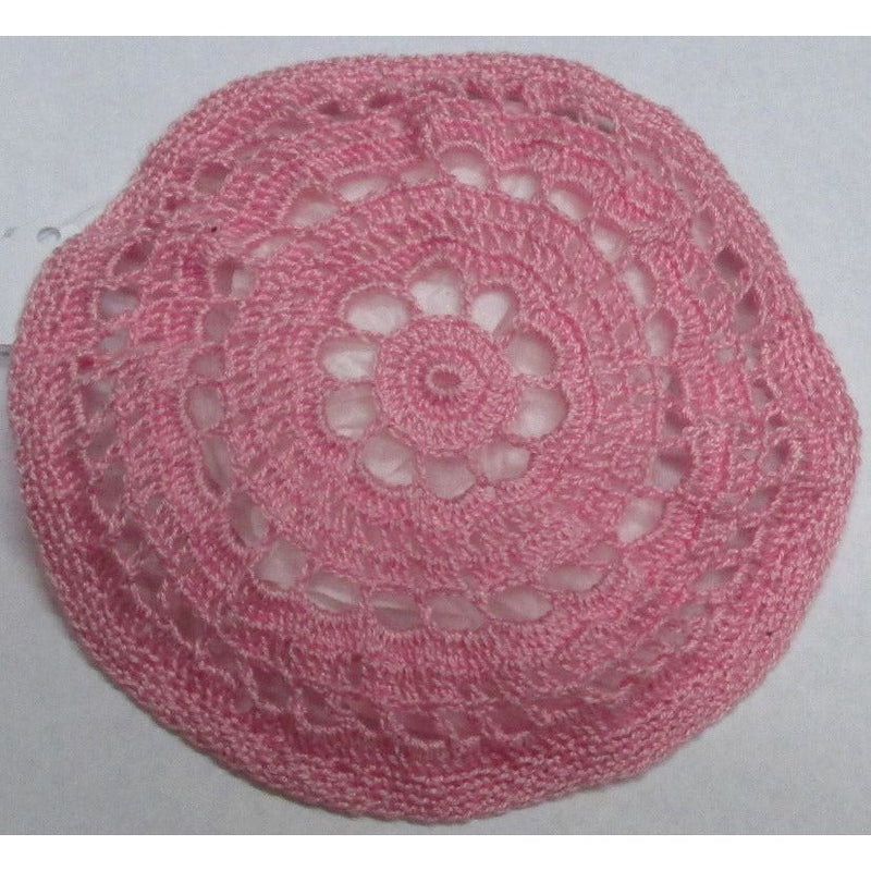 Ladies Crochet Lace Kippah / Hair Covering for Women Rose / Pink Custom Made in USA
