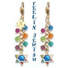 Feelin' Jewish Leverback Earrings By Susan Fischer Weis - Gold Plated Earwires