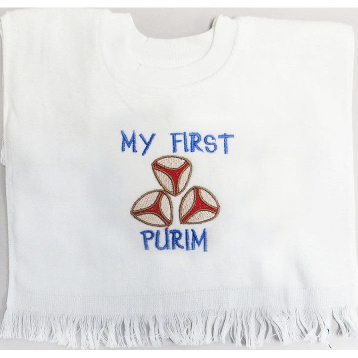 My First Purim Hamantashen Bib with Velcro / Snap Closure