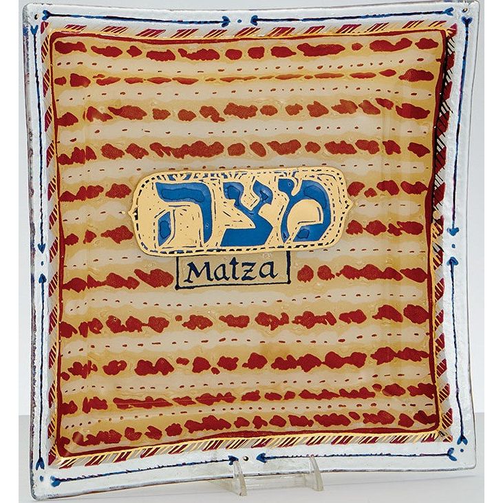 Artistic Matzah Design Glass Matzah Plate By Nahariya Glass / Andreas Meyer