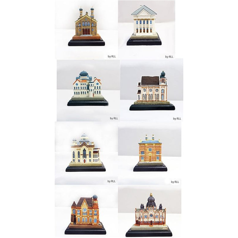 Jewish Resin Collectibles Paperweights "Synagogues of Eastern Europe" Set of 8 - 3" each