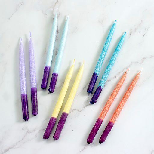 Chanukah Candles Premium Frosted Multi Colors Set of 45